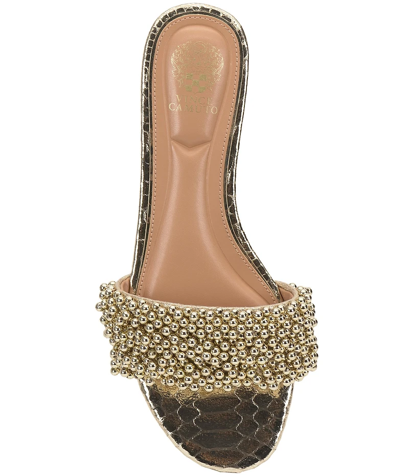 Vince Camuto Balea Metallic Beaded Slides