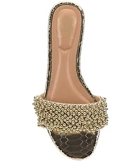 Vince Camuto Balea Metallic Beaded Slides