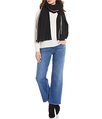 Vince Camuto Basketweave Whipstitch Fringe Scarf Wrap