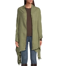 Vince Camuto Basketweave Whipstitch Fringe Scarf Wrap