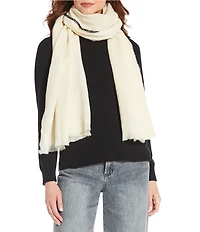 Vince Camuto Basketweave Whipstitch Fringe Scarf Wrap