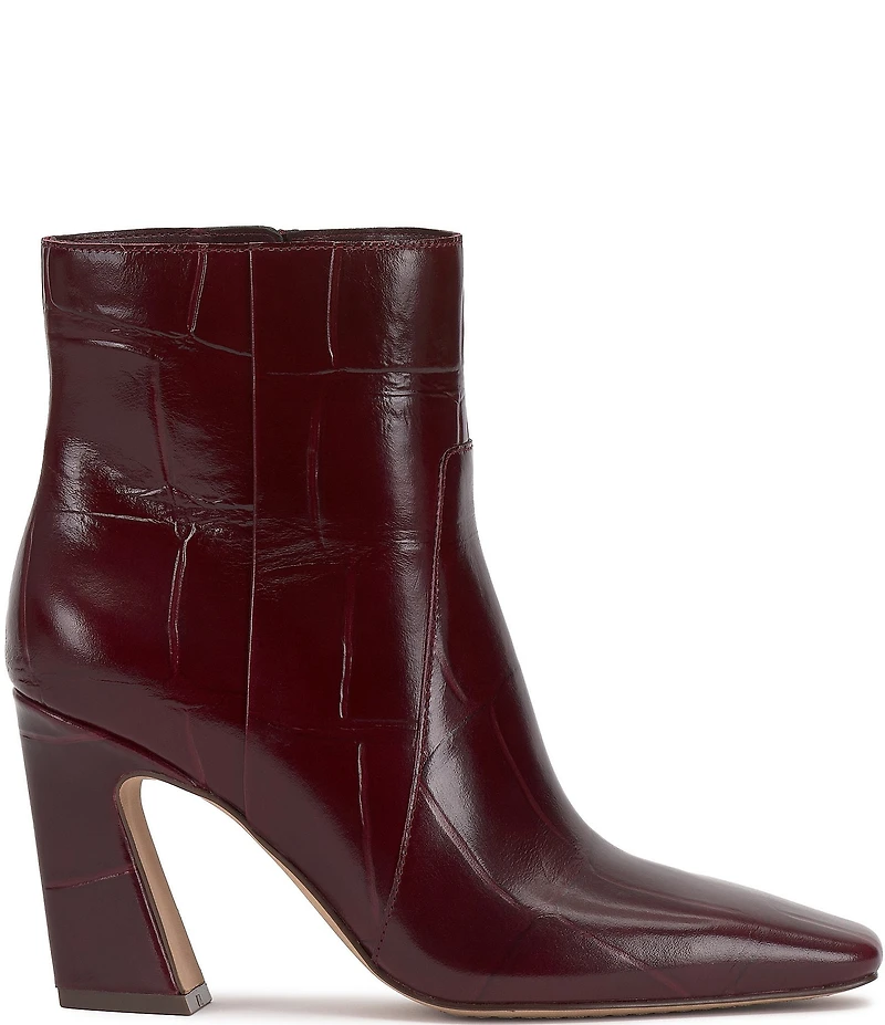 Vince Camuto Bayla Croco Printed Leather Booties