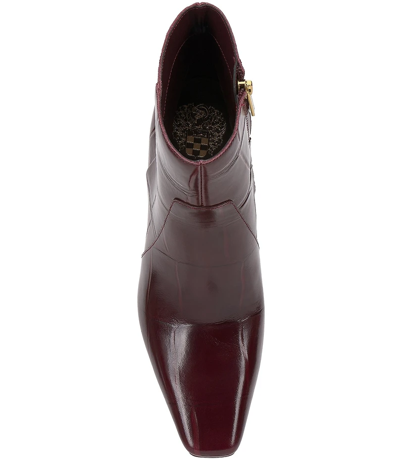 Vince Camuto Bayla Croco Printed Leather Booties