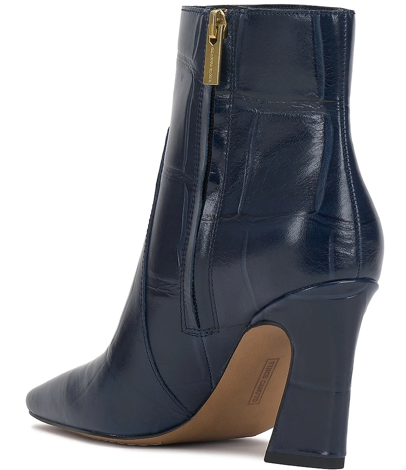 Vince Camuto Bayla Croco Printed Leather Booties