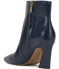 Vince Camuto Bayla Croco Printed Leather Booties