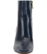 Vince Camuto Bayla Croco Printed Leather Booties