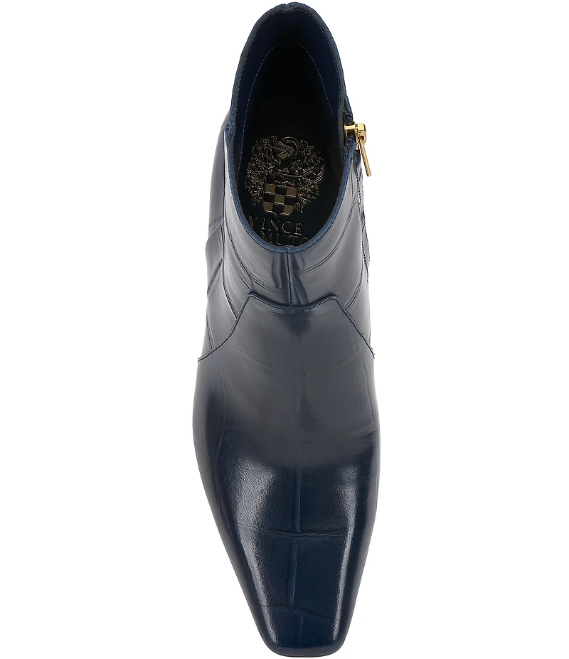 Vince Camuto Bayla Croco Printed Leather Booties