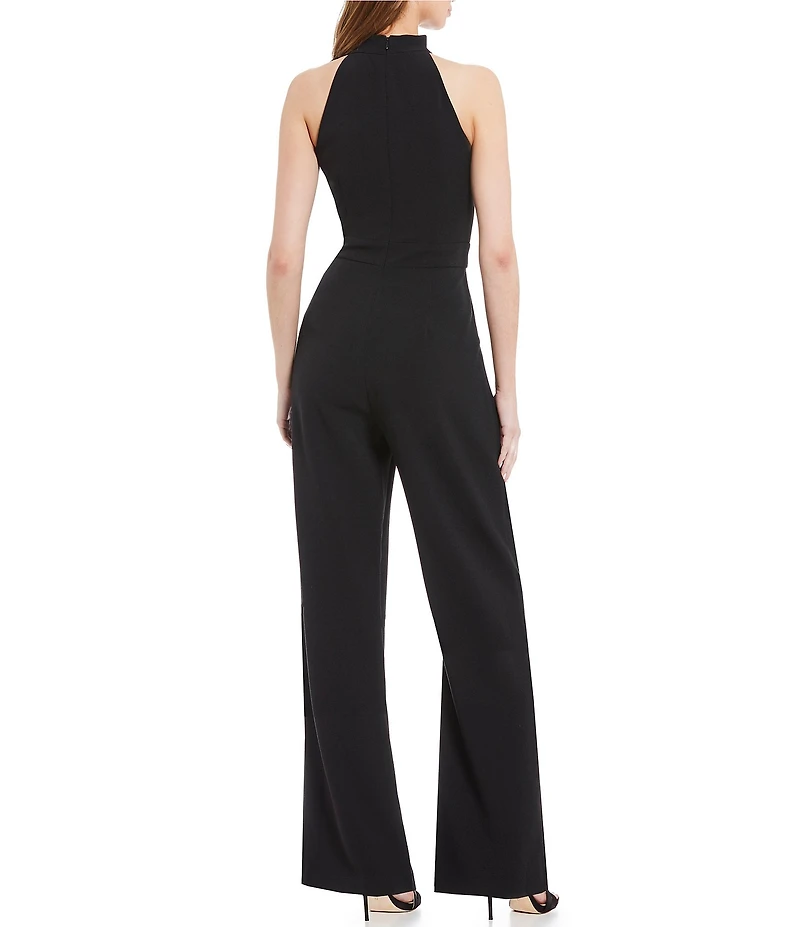 Vince Camuto Sleeveless Bow Tie Mock Neck Jumpsuit