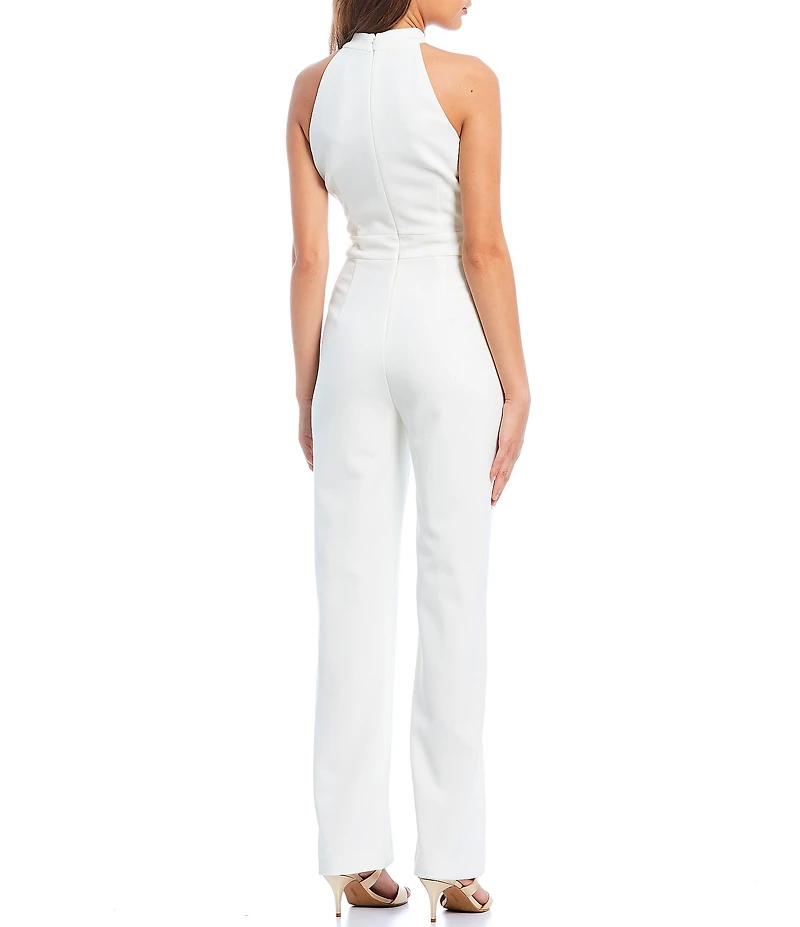 Vince Camuto Sleeveless Bow Tie Mock Neck Jumpsuit