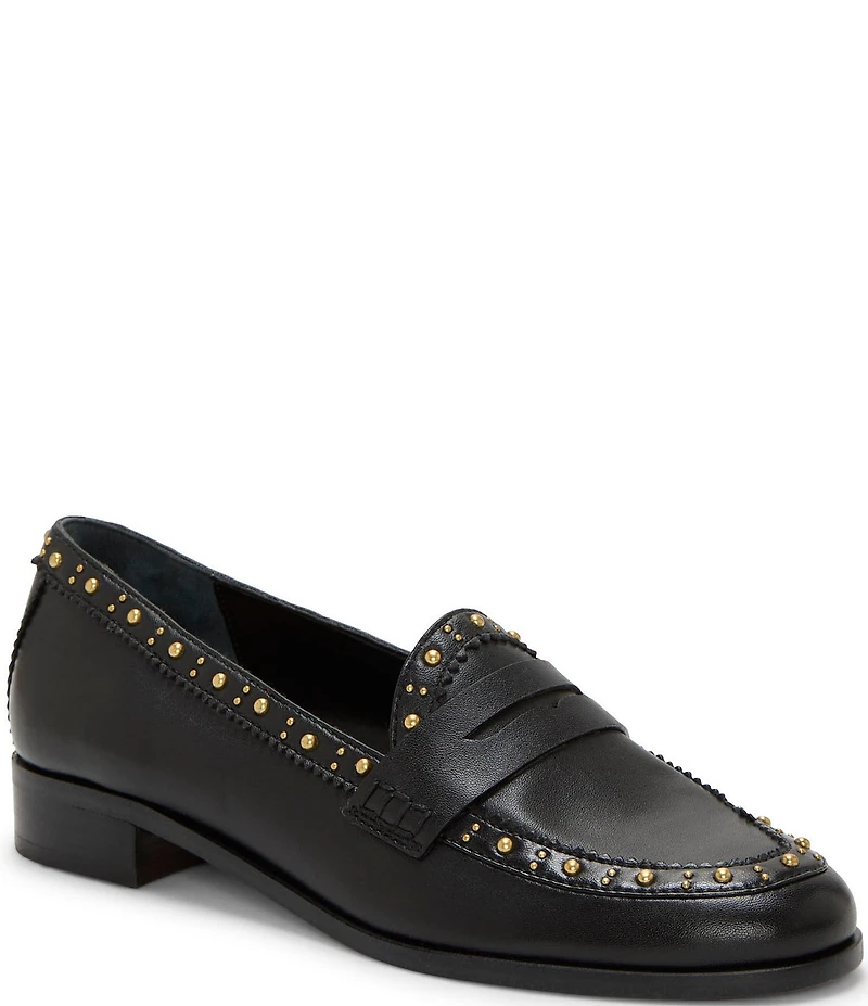 Vince Camuto Camdyn Studded Leather Penny Loafers