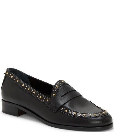 Vince Camuto Camdyn Studded Leather Penny Loafers