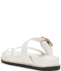 Vince Camuto Camilo Leather Toe Loop Buckle Band Slides