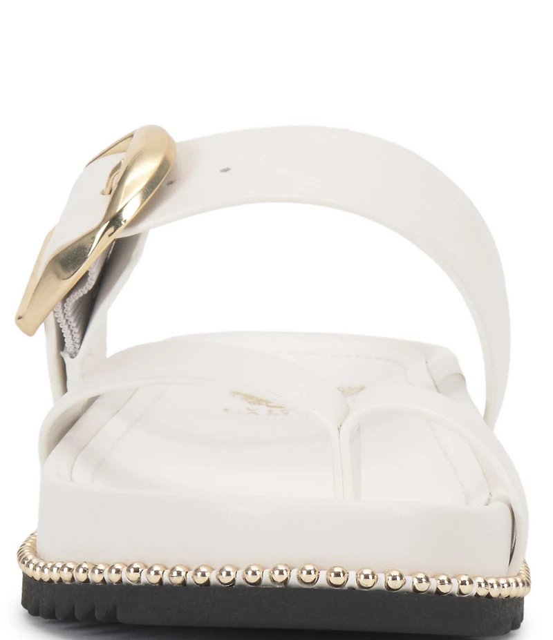 Vince Camuto Camilo Leather Toe Loop Buckle Band Slides