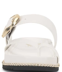 Vince Camuto Camilo Leather Toe Loop Buckle Band Slides