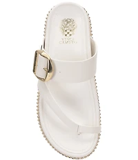 Vince Camuto Camilo Leather Toe Loop Buckle Band Slides