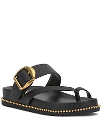 Vince Camuto Camilo Leather Toe Loop Buckle Band Slides
