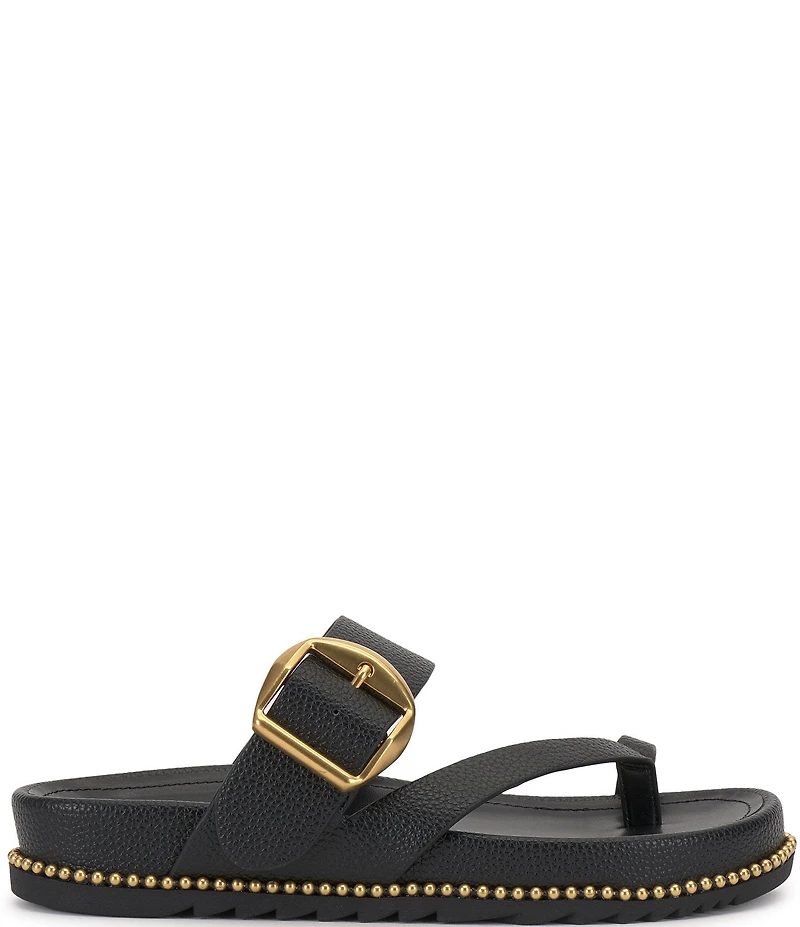 Vince Camuto Camilo Leather Toe Loop Buckle Band Slides