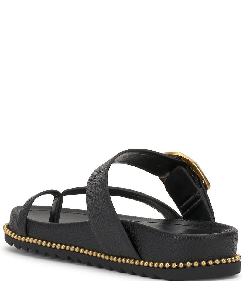 Vince Camuto Camilo Leather Toe Loop Buckle Band Slides
