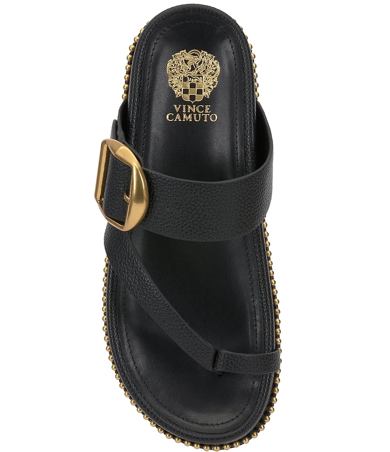 Vince Camuto Camilo Leather Toe Loop Buckle Band Slides