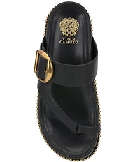 Vince Camuto Camilo Leather Toe Loop Buckle Band Slides