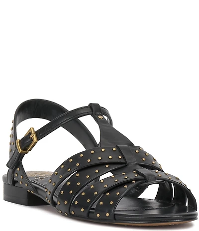 Vince Camuto Chaya Studded Leather Flat Gladiator Sandals