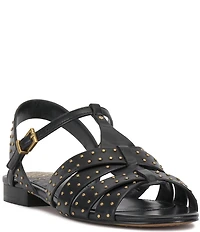 Vince Camuto Chaya Studded Leather Flat Gladiator Sandals