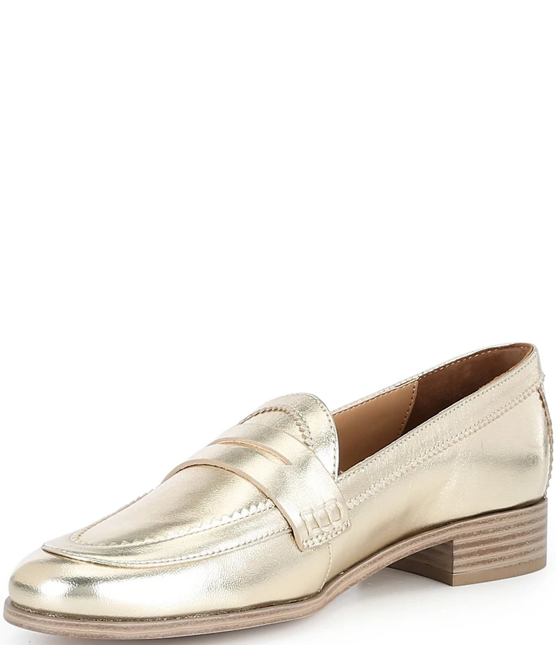 Vince Camuto Clarette Metallic Leather Penny Loafers