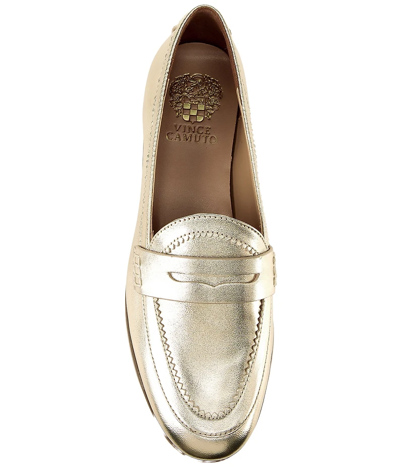 Vince Camuto Clarette Metallic Leather Penny Loafers