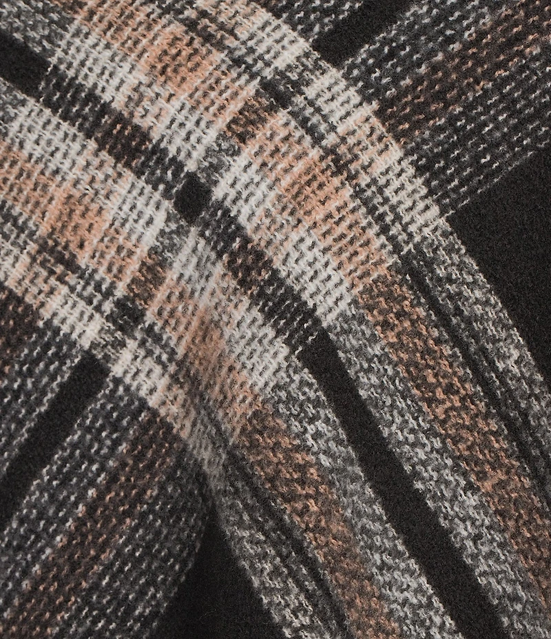 Vince Camuto Classic Plaid Whipstitch Triangle Cape Wrap