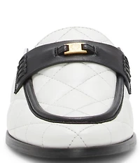 Vince Camuto Cobby Quilted Leather Logo Hardware Mules