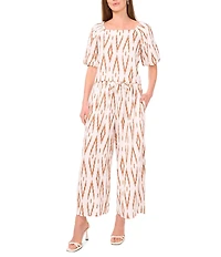 Vince Camuto Coordinating Tie Front Wide Leg Pull-On Pants
