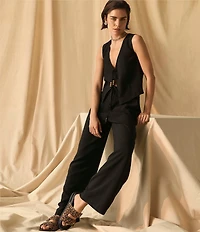 Vince Camuto Coordinating V Neck Sleeveless Tie Front Vest