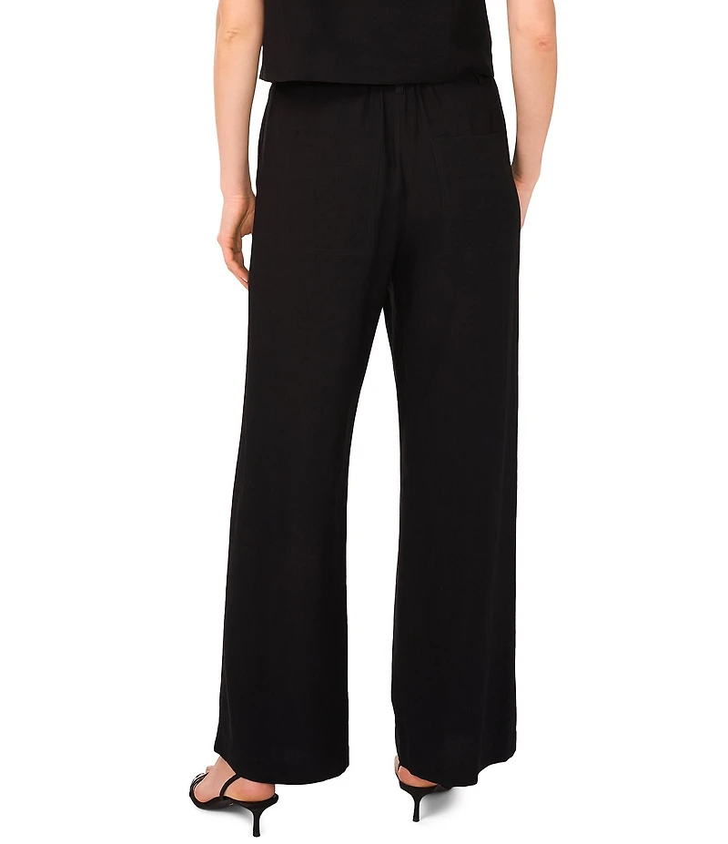 Vince Camuto Coordinating Woven Belted Straight Leg Pants