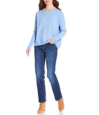 Vince Camuto Crew Neck Long Sleeve Extended Shoulder Seamed Cozy Statement Sweater