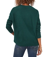 Vince Camuto Crew Neck Long Sleeve Extended Shoulder Seamed Cozy Statement Sweater