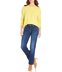 Vince Camuto Crew Neck Long Sleeve Extended Shoulder Seamed Cozy Statement Sweater