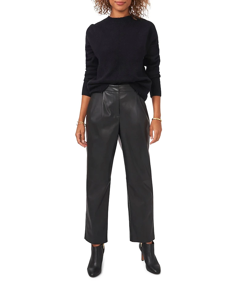 Vince Camuto Crew Neck Long Sleeve Extended Shoulder Seamed Cozy Statement Sweater