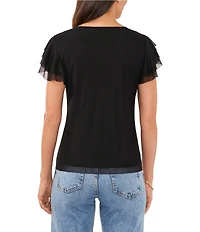 Vince Camuto Crew Neck Short Sleeve Blouse