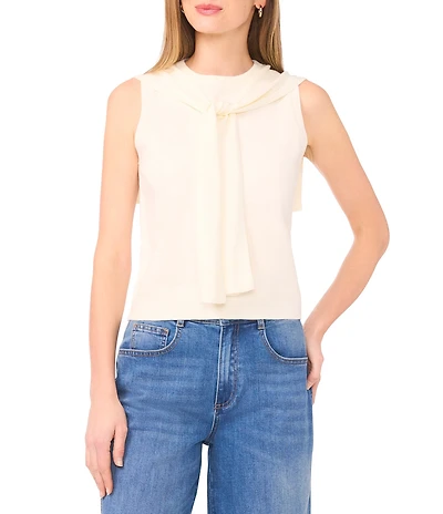 Vince Camuto Crew Neck Sleeveless Shoulder Wrap Tank