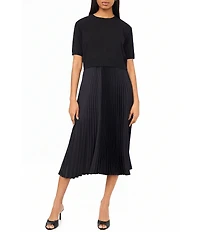 Vince Camuto Crew Neckline Short Sleeve Sweater 2 Piece Slip Dress