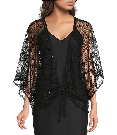 Vince Camuto Cropped Tie Front Popcorn Topper