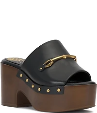 Vince Camuto Efellan Leather Studded Platform Slide Sandals