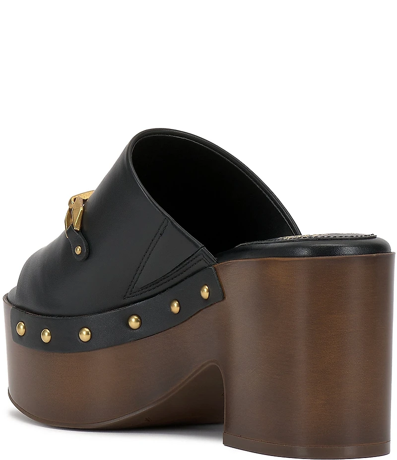 Vince Camuto Efellan Leather Studded Platform Slide Sandals