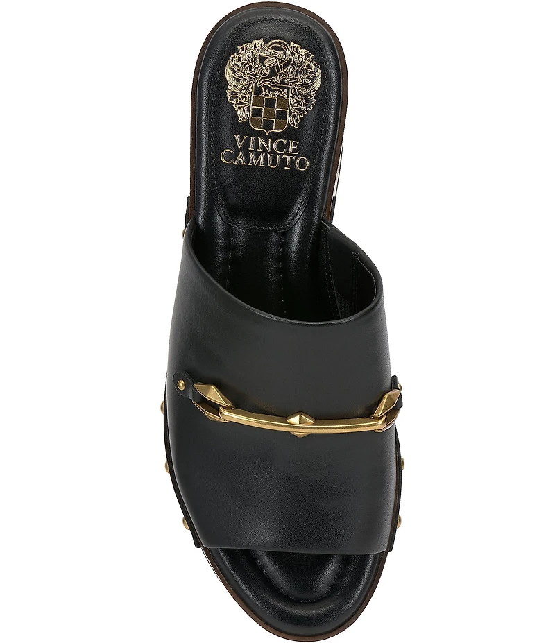 Vince Camuto Efellan Leather Studded Platform Slide Sandals