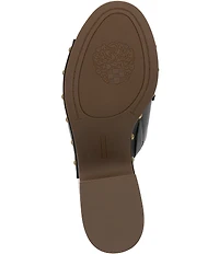 Vince Camuto Efellan Leather Studded Platform Slide Sandals