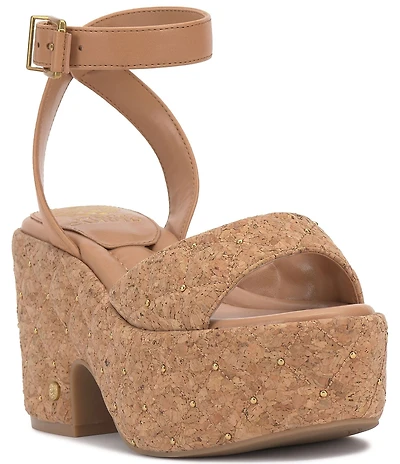 Vince Camuto Ellah Studded Cork Chunky Platform Sandals