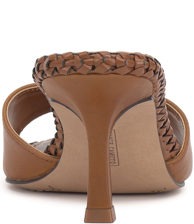 Vince Camuto Emmla Leather Stitched Banded Slide Sandals