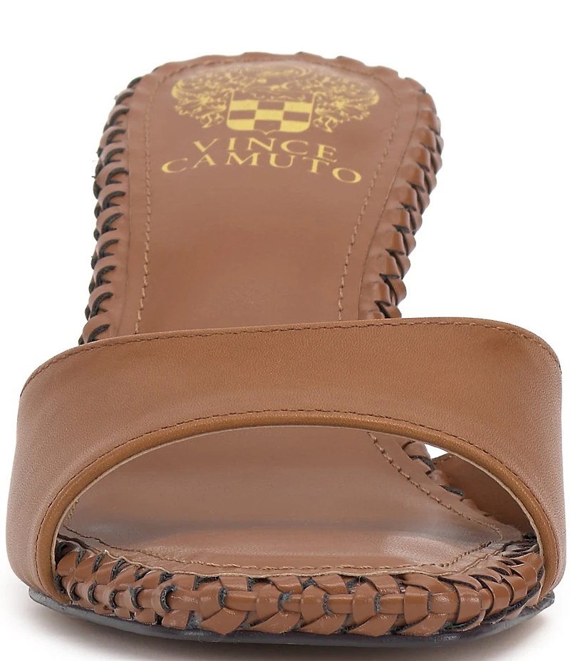 Vince Camuto Emmla Leather Stitched Banded Slide Sandals