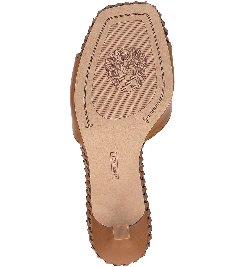 Vince Camuto Emmla Leather Stitched Banded Slide Sandals