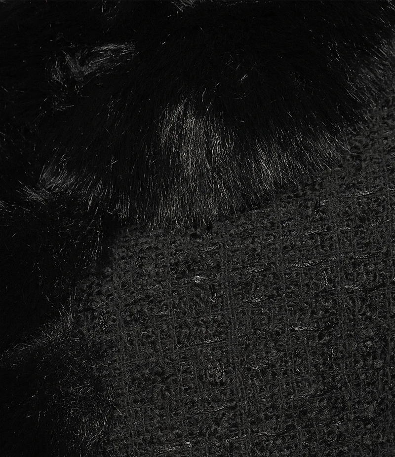 Vince Camuto Faux Fur Tweed Sequin Cape